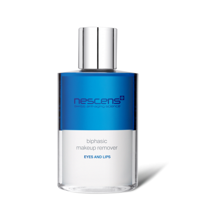 The Biphasic Make-up Remover dissolves lipophilic materials such as make-up, sunscreens, and limits the formation of fine lines.